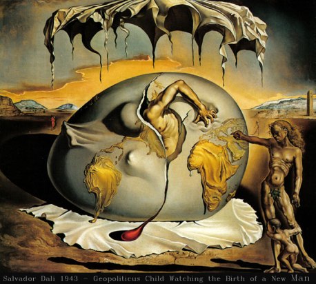 Dalí - Geopolitical child watching the birth of a new man. Or how the Americas were transforming me.